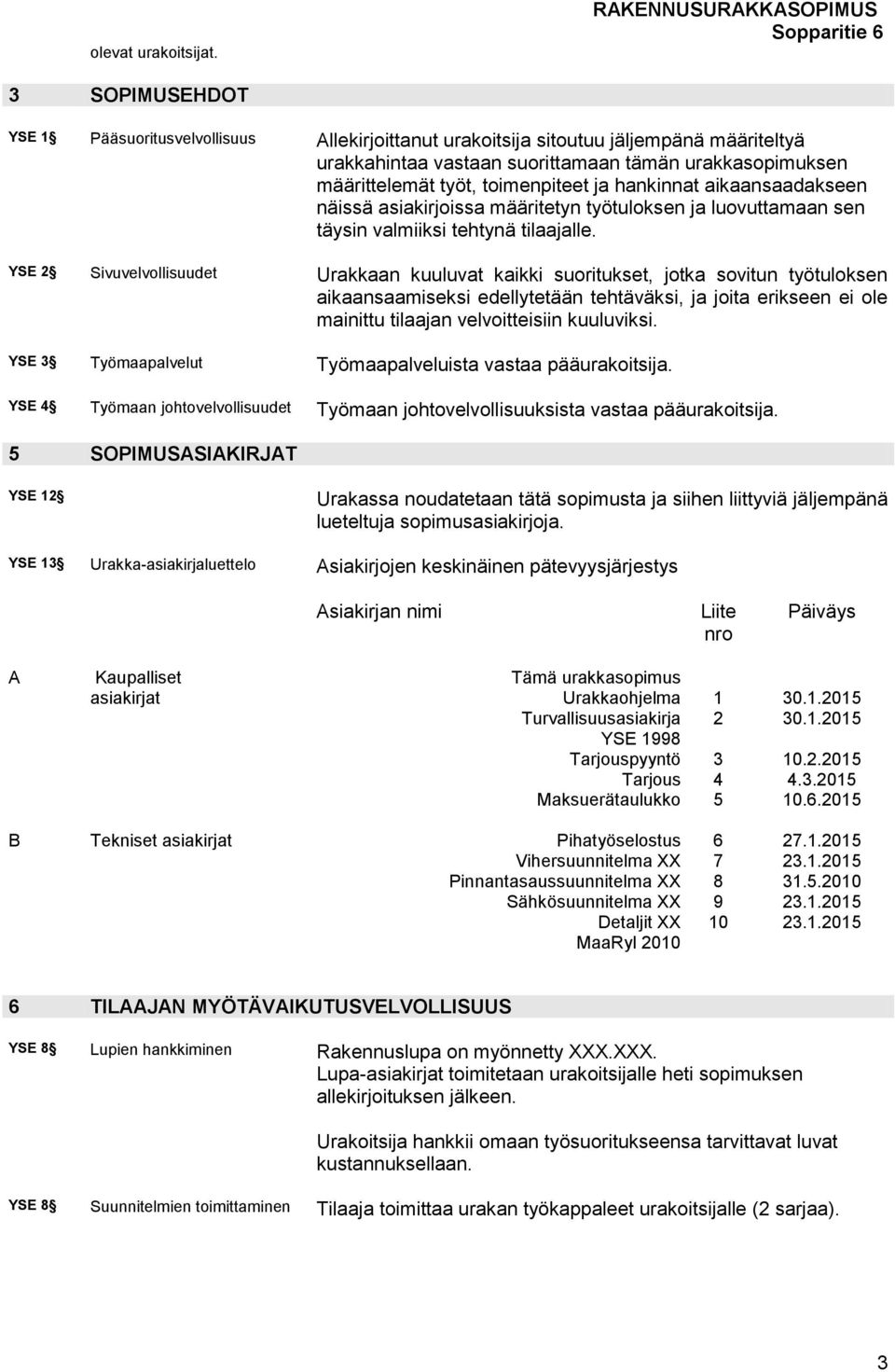 työt, toimenpiteet ja hankinnat aikaansaadakseen näissä asiakirjoissa määritetyn työtuloksen ja luovuttamaan sen täysin valmiiksi tehtynä tilaajalle.