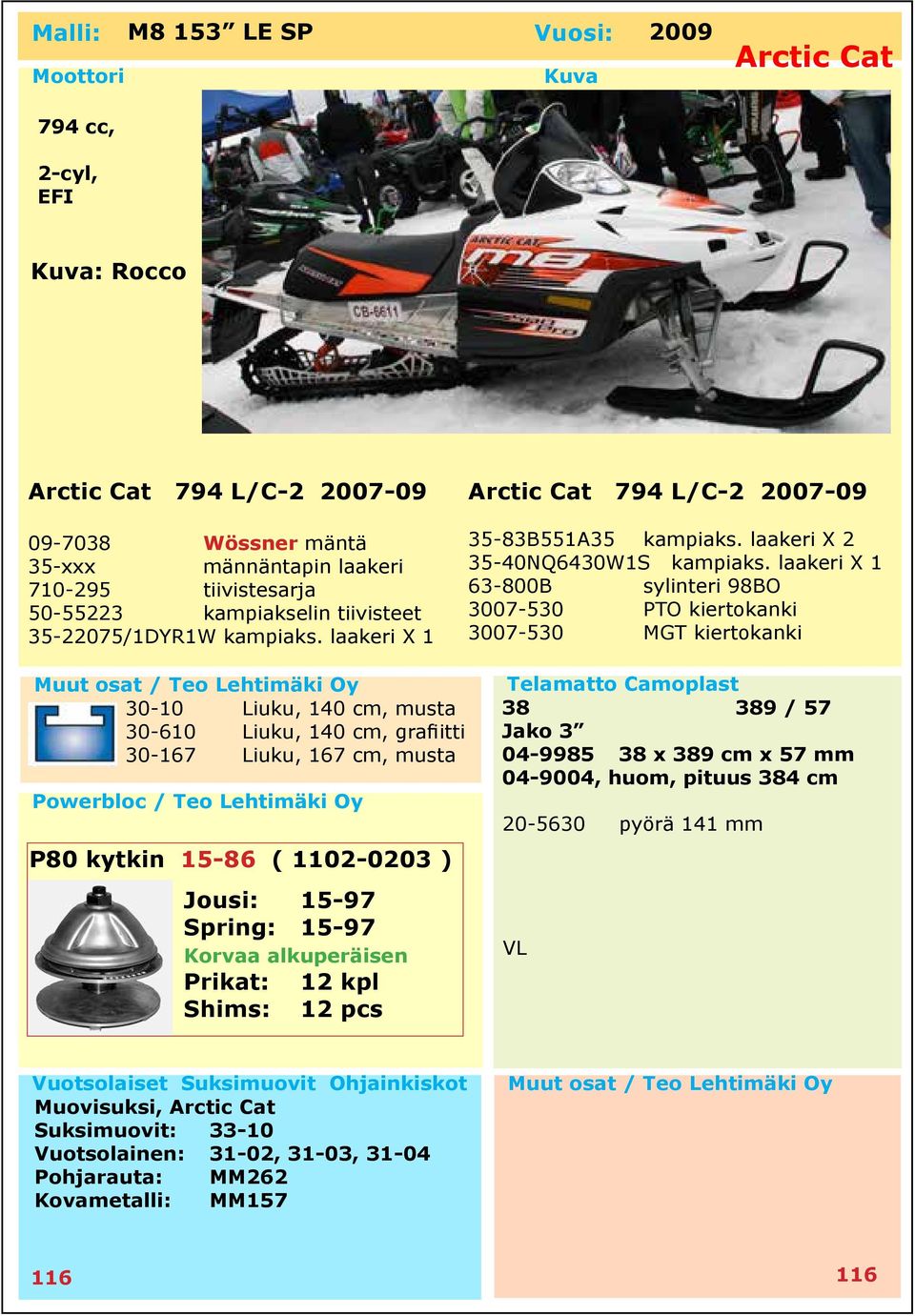 laakeri X 1 63-800B sylinteri 98BO 3007-530 PTO kiertokanki 3007-530 MGT kiertokanki 30-10 Liuku, 140 cm, musta 38 389 / 57 30-610 Liuku, 140 cm, grafiitti Jako 3 30-167 Liuku, 167