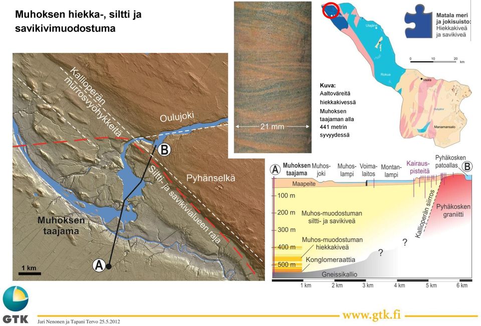 hiekkakivessä Muhoksen taajaman alla 441