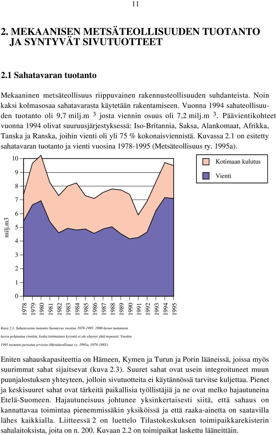 josta viennin osuus oli 7,2 milj.m 3.