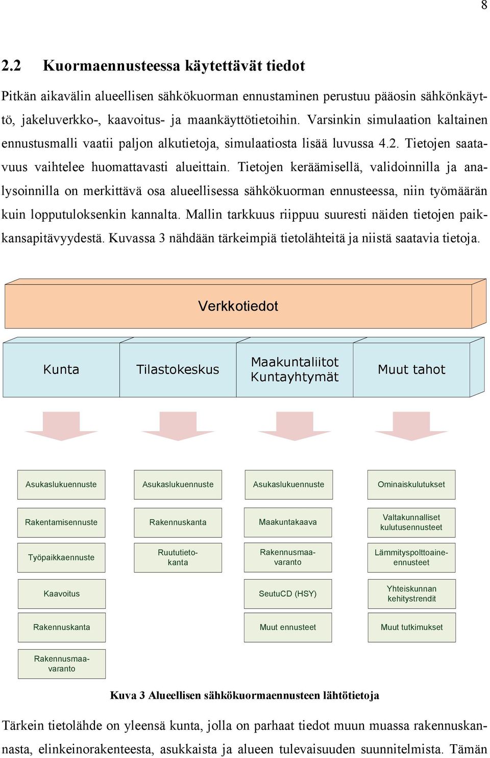 Tietojen keräämisellä, validoinnilla ja analysoinnilla on merkittävä osa alueellisessa sähkökuorman ennusteessa, niin työmäärän kuin lopputuloksenkin kannalta.