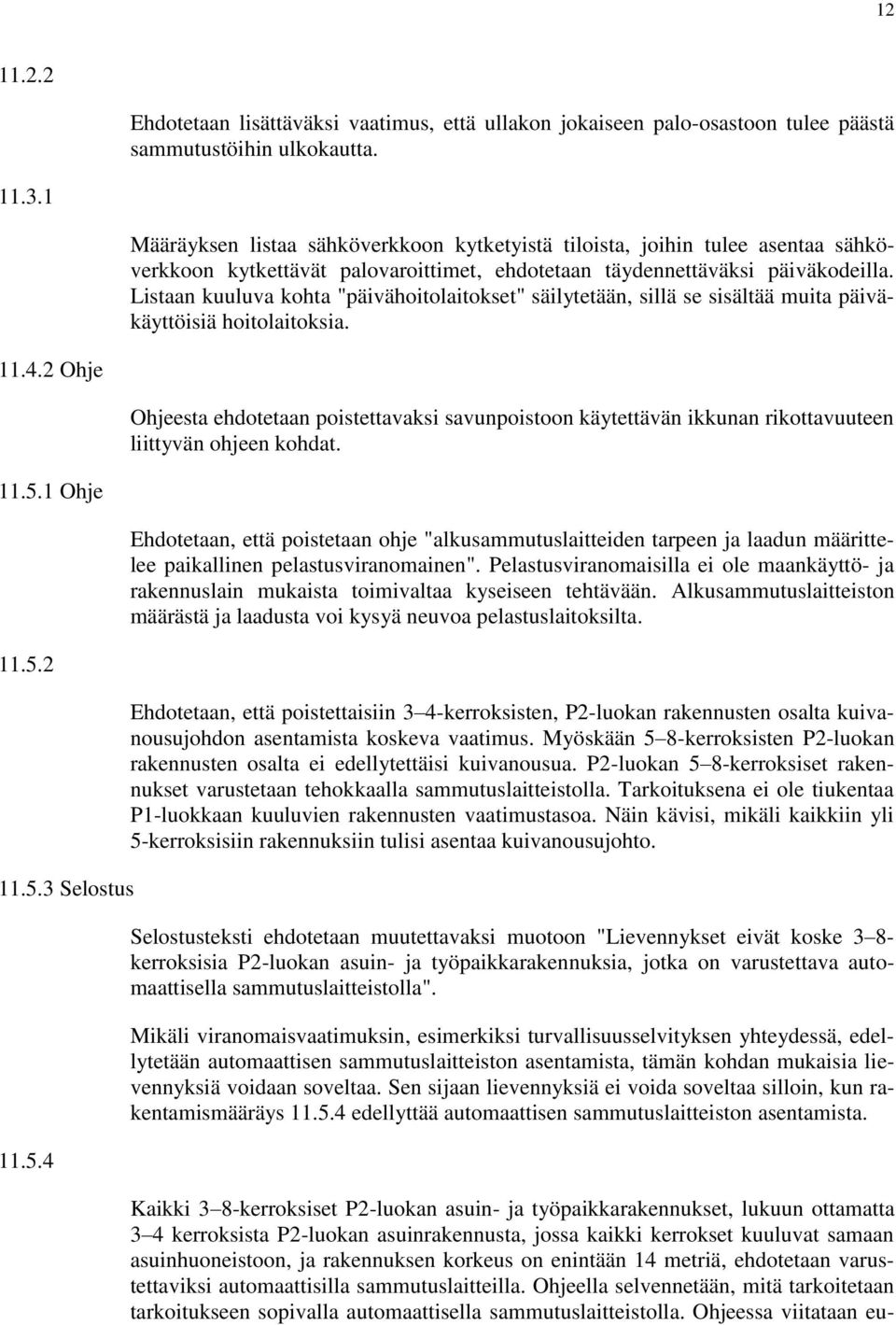 Listaan kuuluva kohta "päivähoitolaitokset" säilytetään, sillä se sisältää muita päiväkäyttöisiä hoitolaitoksia. 11.4.