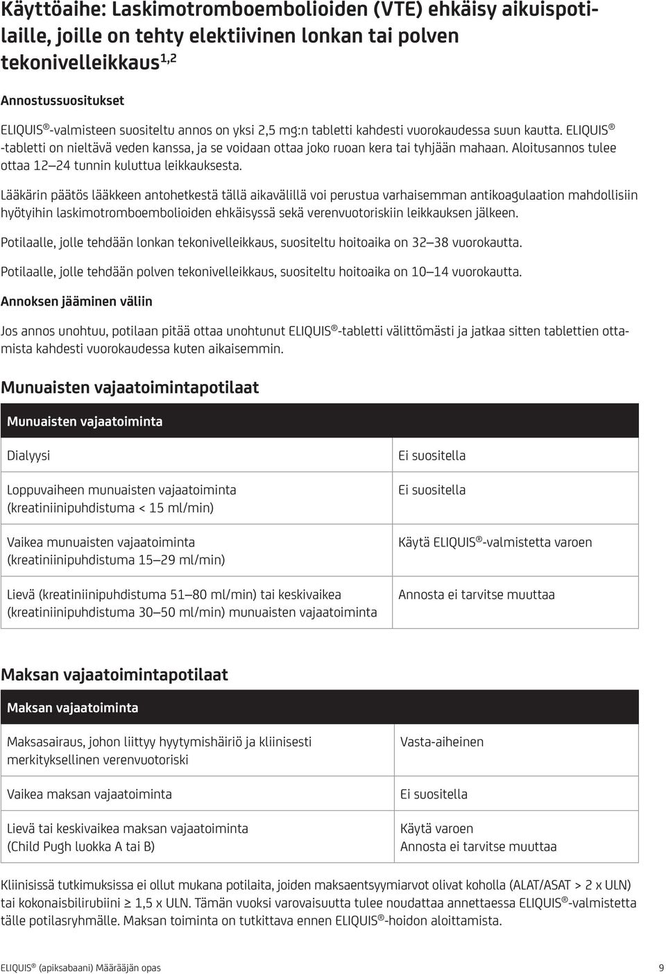 Aloitusannos tulee ottaa 12 24 tunnin kuluttua leikkauksesta.