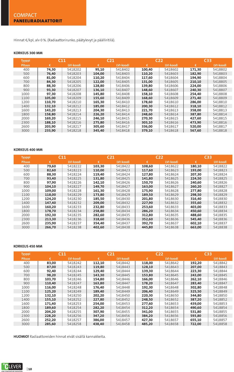 182,90 5418803 600 81,00 5418204 110,20 5418404 117,60 5418604 194,90 5418804 700 84,30 5418205 122,00 5418405 131,00 5418605 210,10 5418805 800 88,30 5418206 128,80 5418406 139,80 5418606 224,00