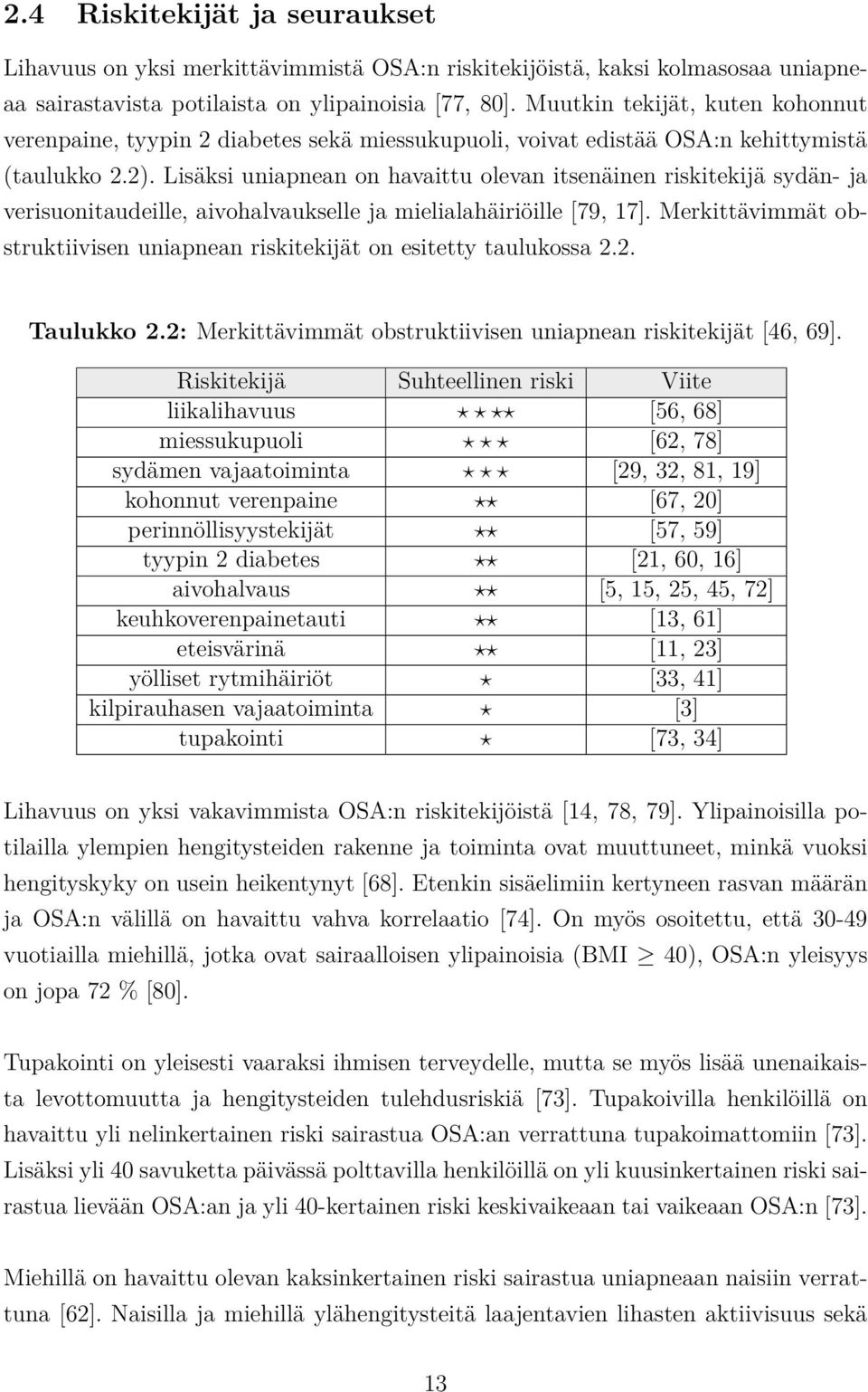 Lisäksi uniapnean on havaittu olevan itsenäinen riskitekijä sydän- ja verisuonitaudeille, aivohalvaukselle ja mielialahäiriöille [79, 17].