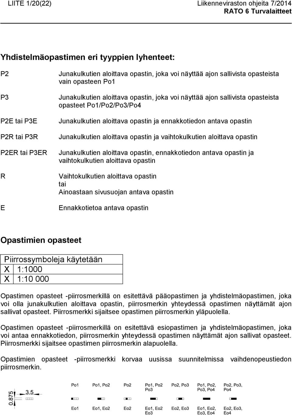 opastin Junakulkutien aloittava opastin ja vaihtokulkutien aloittava opastin Junakulkutien aloittava opastin, ennakkotiedon antava opastin ja vaihtokulkutien aloittava opastin Vaihtokulkutien