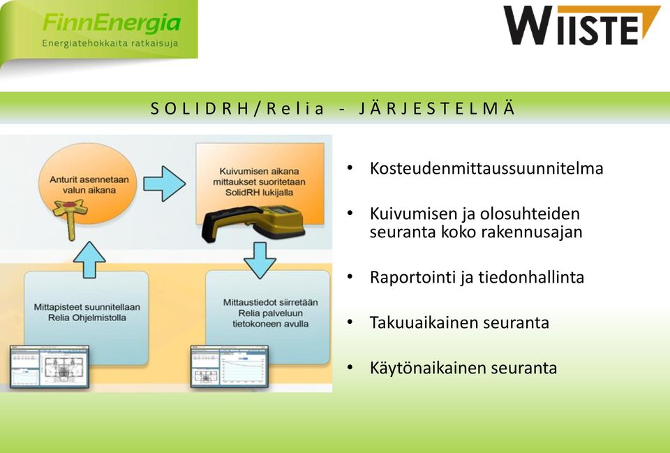 olosuhteiden seuranta koko rakennusajan Raportointi