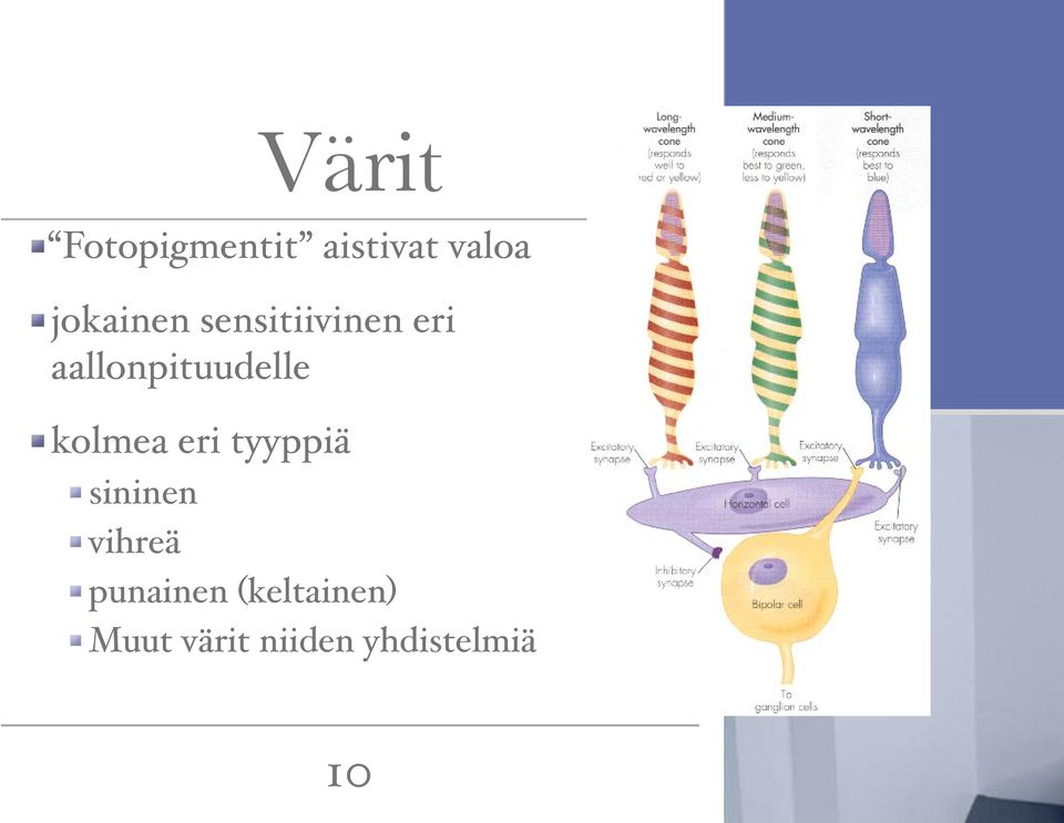 aallonpituudelle kolmea eri tyyppiä