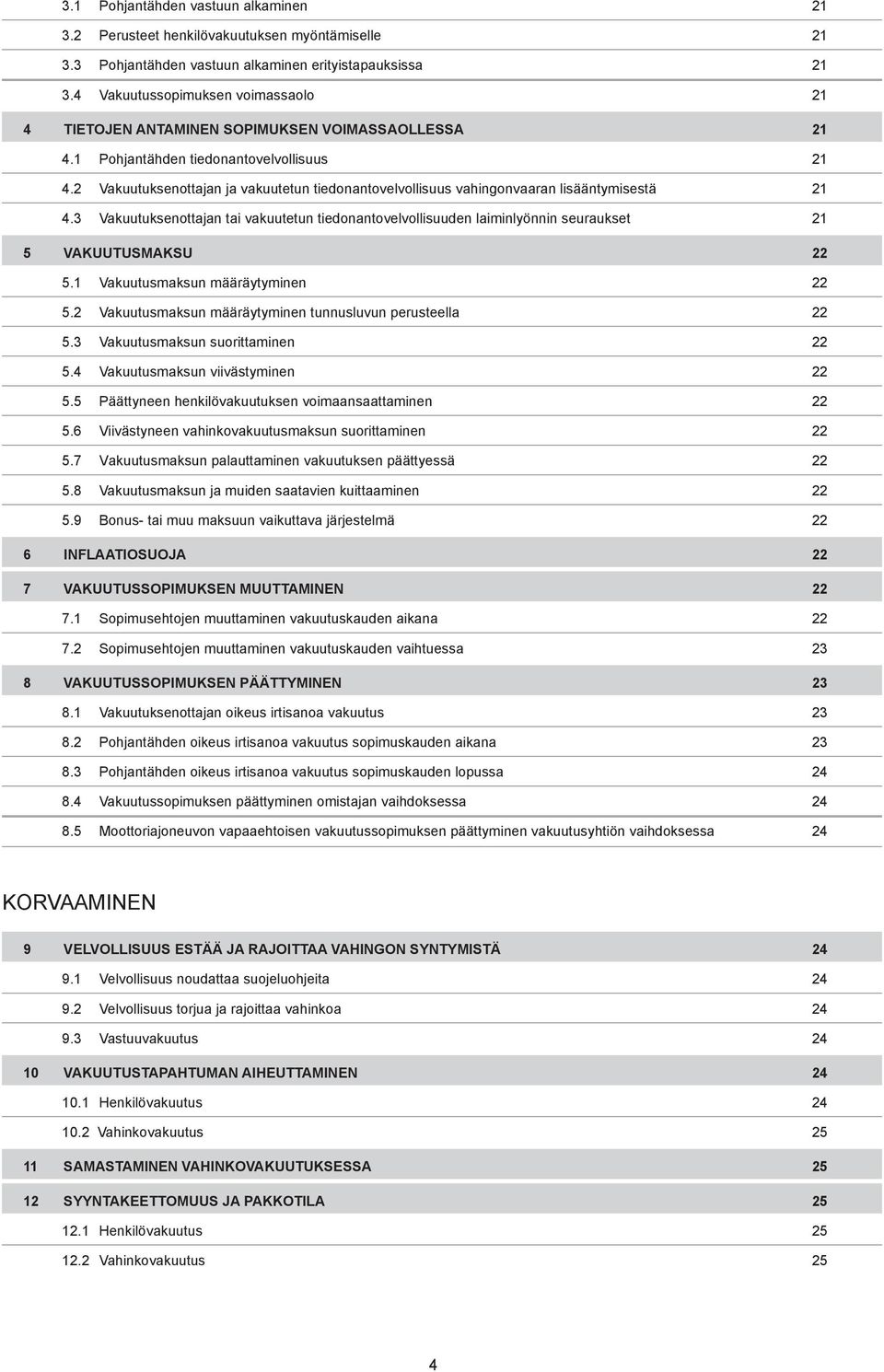 2 Vakuutuksenottajan ja vakuutetun tiedonantovelvollisuus vahingonvaaran lisääntymisestä 21 4.