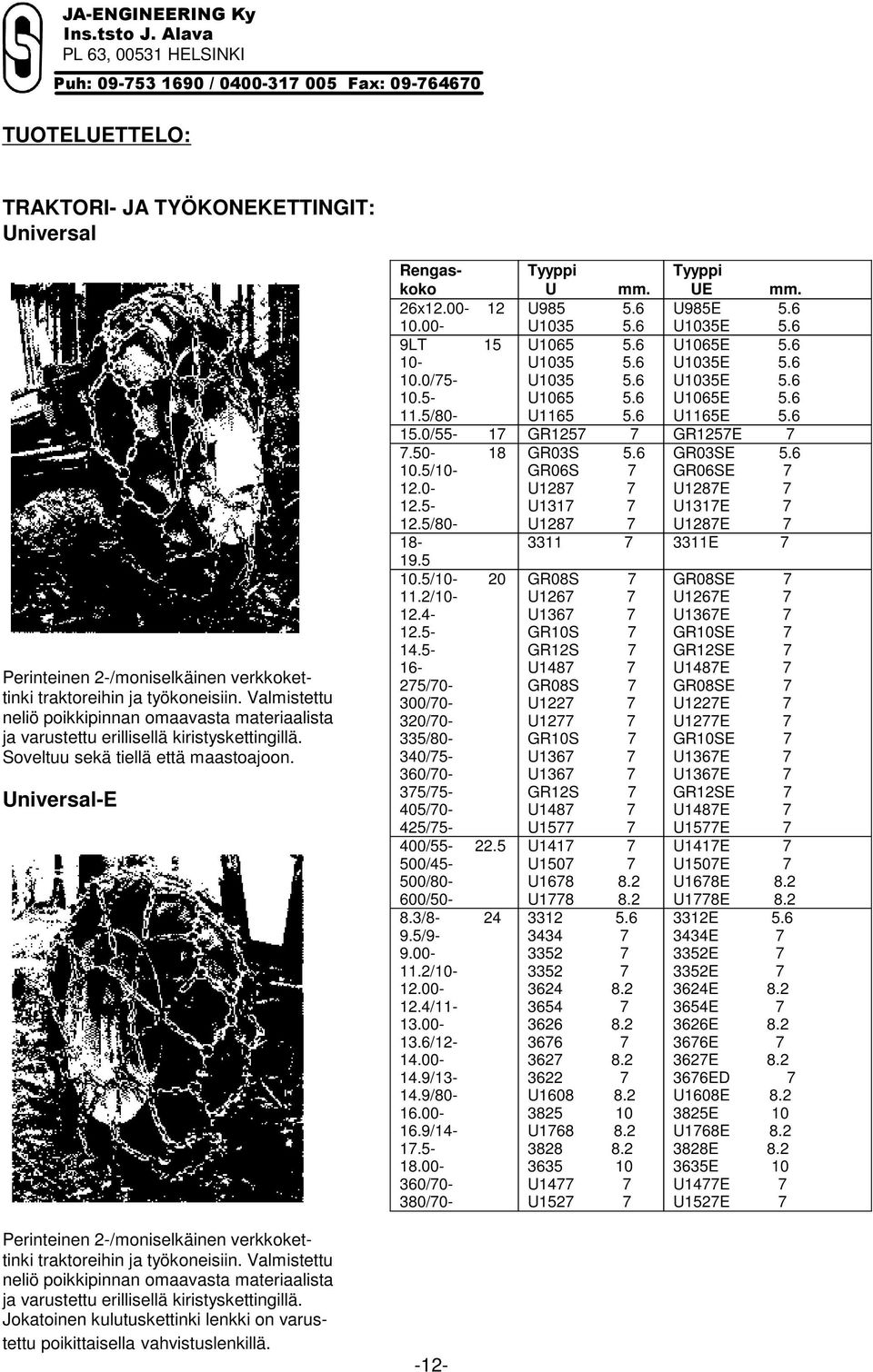 5/80- Rengaskoko 26x12.00-12 15.0/55-17 7.50-18 10.5/10-12.0-12.5-12.5/80-18- 19.5 10.5/10-20 11.2/10-12.4-12.5-14.5-16- 275/70-300/70-320/70-335/80-340/75-360/70-375/75-405/70-425/75-400/55-22.