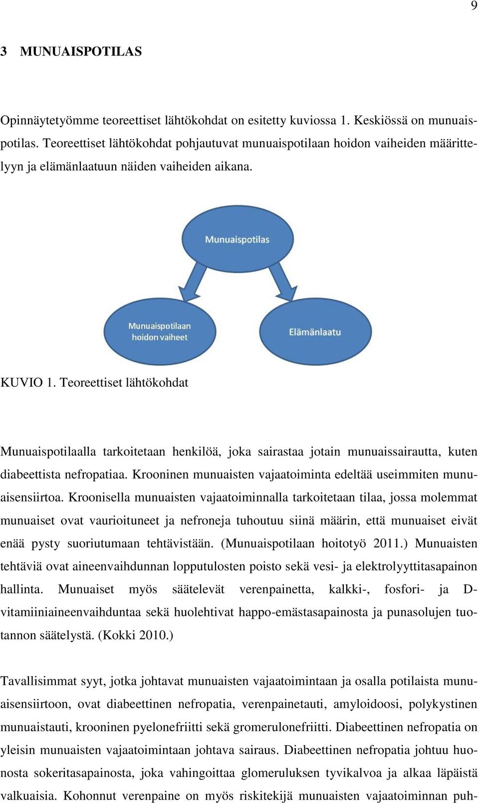 Teoreettiset lähtökohdat Munuaispotilaalla tarkoitetaan henkilöä, joka sairastaa jotain munuaissairautta, kuten diabeettista nefropatiaa.