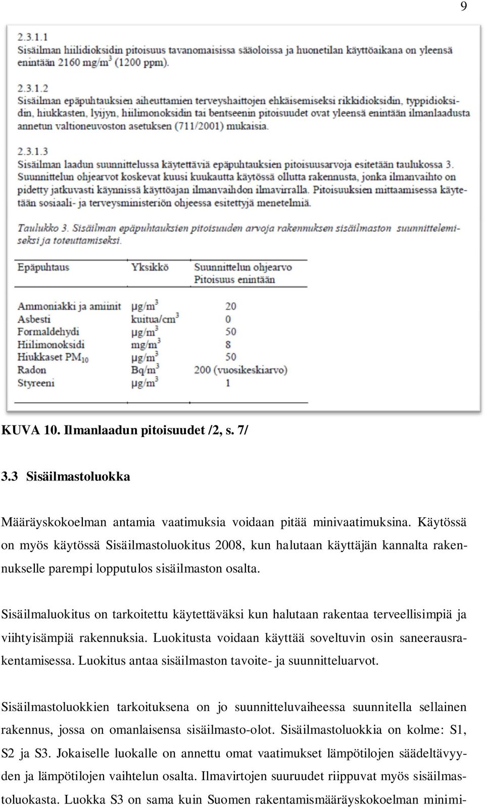 Sisäilmaluokitus on tarkoitettu käytettäväksi kun halutaan rakentaa terveellisimpiä ja viihtyisämpiä rakennuksia. Luokitusta voidaan käyttää soveltuvin osin saneerausrakentamisessa.