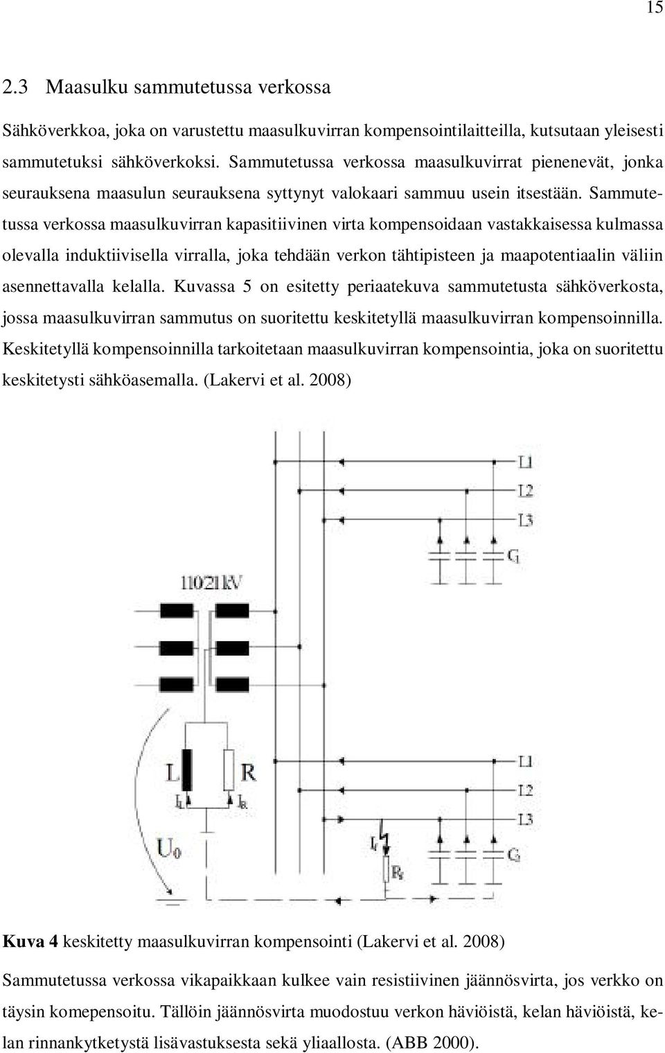 Sammutetussa verkossa maasulkuvirran kapasitiivinen virta kompensoidaan vastakkaisessa kulmassa olevalla induktiivisella virralla, joka tehdään verkon tähtipisteen ja maapotentiaalin väliin