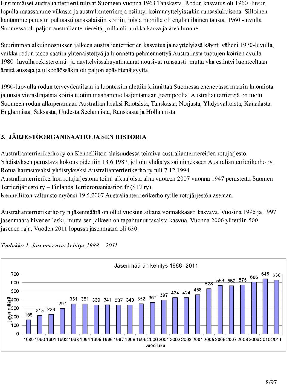 Silloinen kantamme perustui puhtaasti tanskalaisiin koiriin, joista monilla oli englantilainen tausta. 1960 -luvulla Suomessa oli paljon australianterriereitä, joilla oli niukka karva ja äreä luonne.