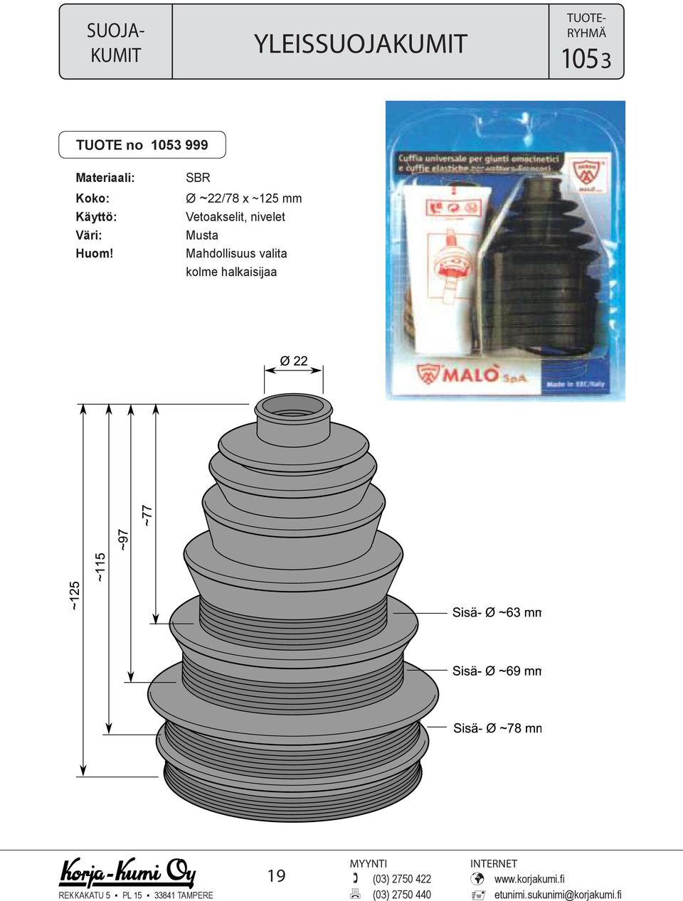 Ø ~22/78 x ~125 mm