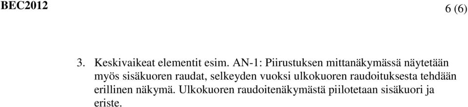 raudat, selkeyden vuoksi ulkokuoren raudoituksesta tehdään