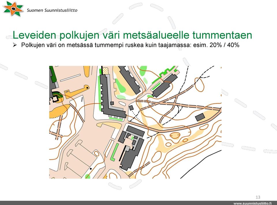 Polkujen väri on metsässä