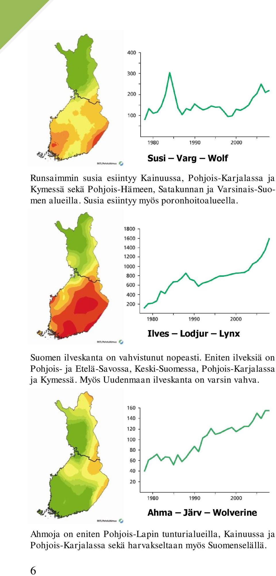 Eniten ilveksiä on Pohjois- ja Etelä-Savossa, Keski-Suomessa, Pohjois-Karjalassa ja Kymessä.