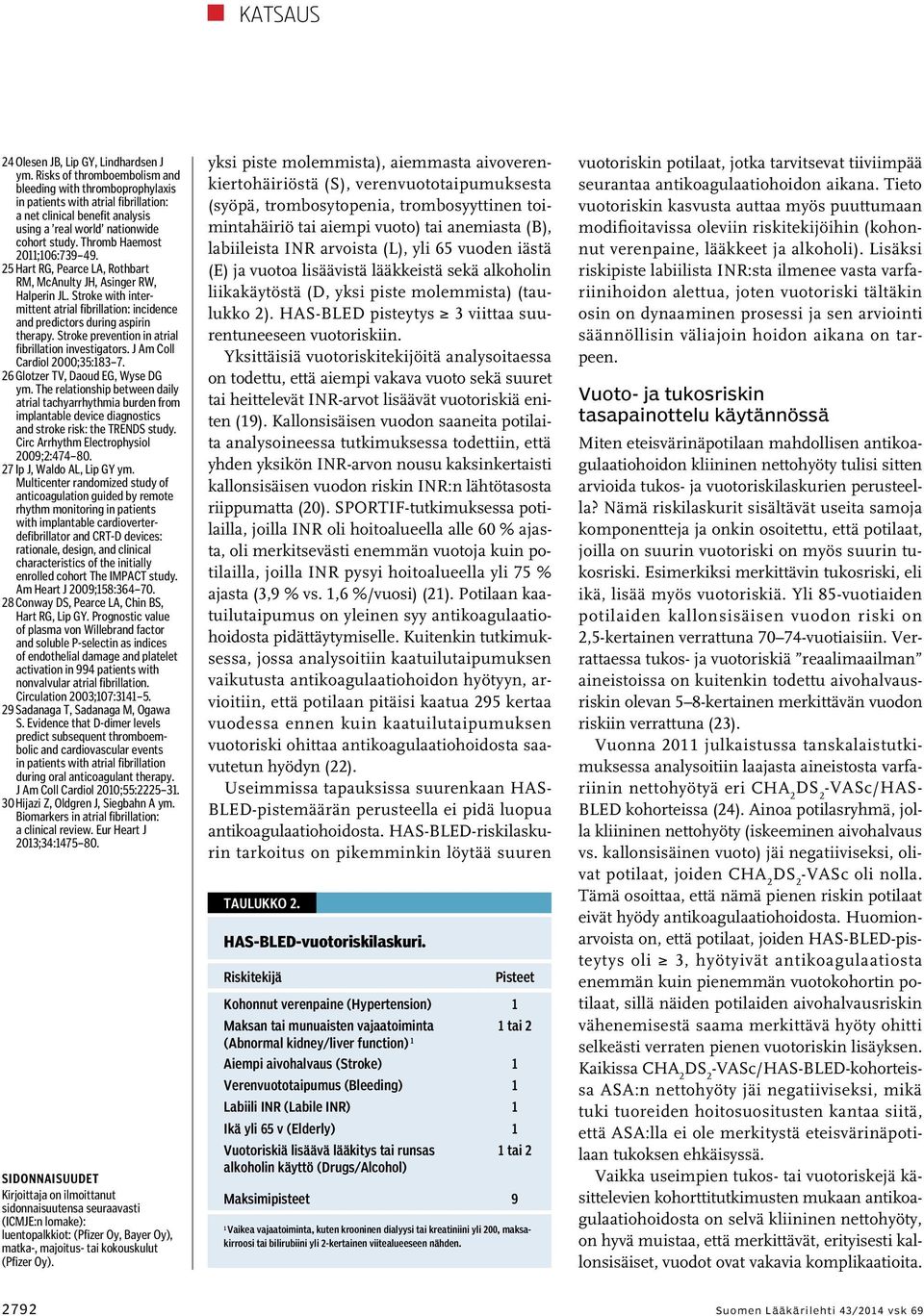 Thromb Haemost 20;06:739 49. 25 Hart RG, Pearce LA, Rothbart RM, McAnulty JH, Asinger RW, Halperin JL. Stroke with intermittent atrial fibrillation: incidence and predictors during aspirin therapy.