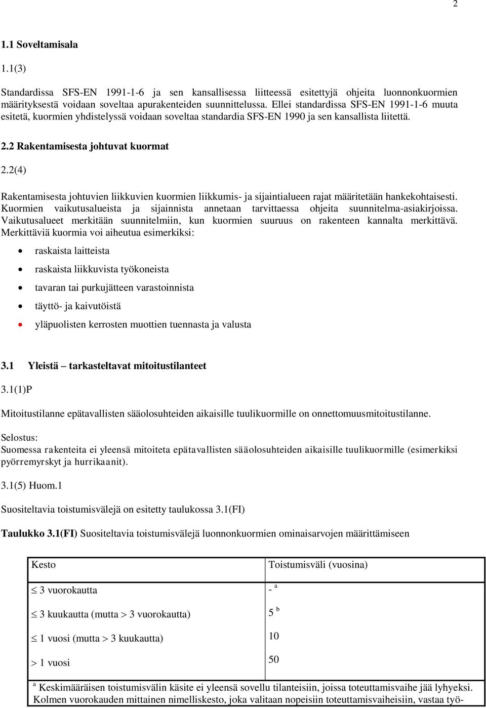 2(4) Rakentamisesta johtuvien liikkuvien kuormien liikkumis- ja sijaintialueen rajat määritetään hankekohtaisesti.