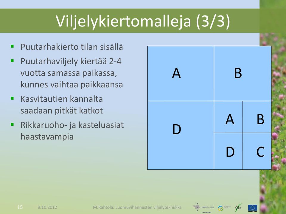 kunnes vaihtaa paikkaansa A B Kasvitautien kannalta