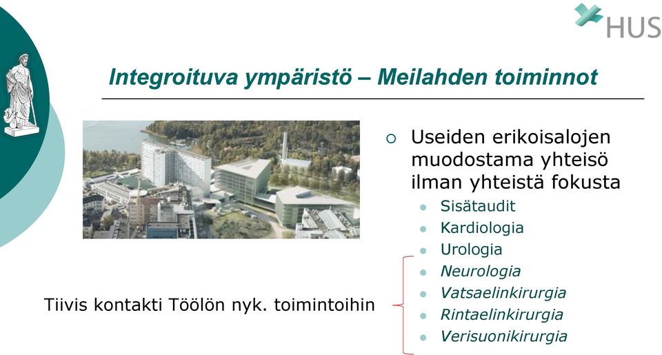 toimintoihin Useiden erikoisalojen muodostama yhteisö ilman