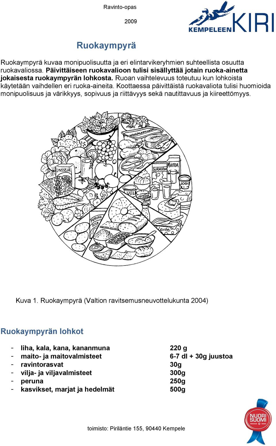 Ruoan vaihtelevuus toteutuu kun lohkoista käytetään vaihdellen eri ruoka-aineita.