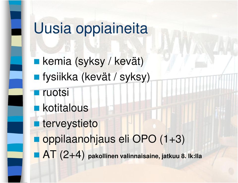 terveystieto oppilaanohjaus eli OPO (1+3)