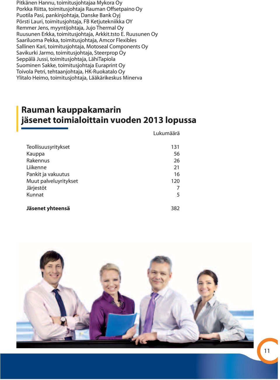 Ruusunen Oy Saariluoma Pekka, toimitusjohtaja, Amcor Flexibles Sallinen Kari, toimitusjohtaja, Motoseal Components Oy Savikurki Jarmo, toimitusjohtaja, Steerprop Oy Seppälä Jussi, toimitusjohtaja,