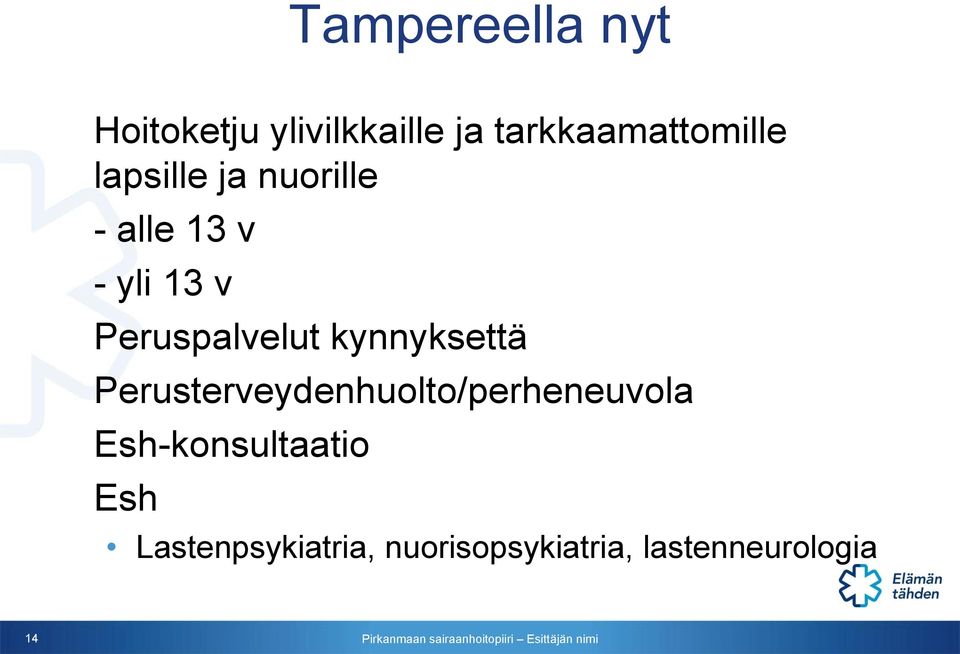 v Peruspalvelut kynnyksettä