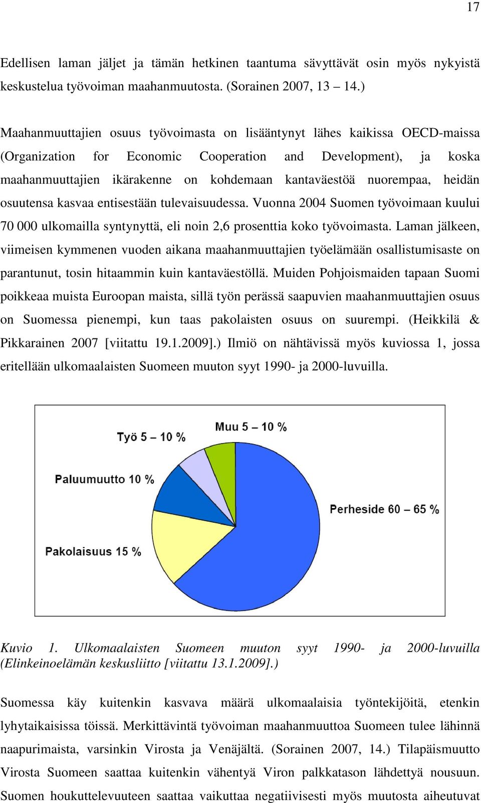 nuorempaa, heidän osuutensa kasvaa entisestään tulevaisuudessa. Vuonna 2004 Suomen työvoimaan kuului 70 000 ulkomailla syntynyttä, eli noin 2,6 prosenttia koko työvoimasta.