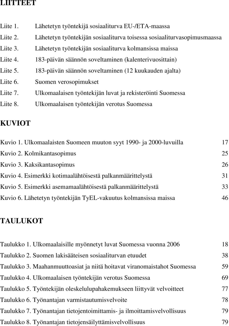 soveltaminen (kalenterivuosittain) 183-päivän säännön soveltaminen (12 kuukauden ajalta) Suomen verosopimukset Ulkomaalaisen työntekijän luvat ja rekisteröinti Suomessa Ulkomaalaisen työntekijän