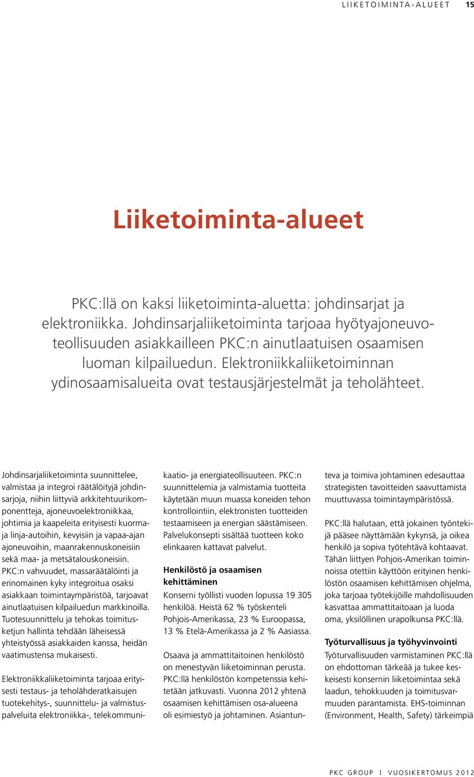 Elektroniikkaliiketoiminnan ydinosaamisalueita ovat testausjärjestelmät ja teholähteet.