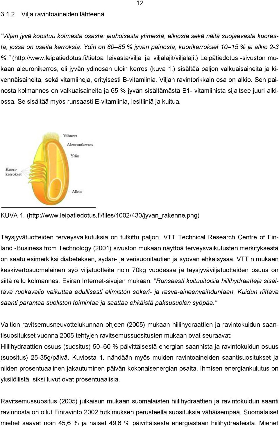 fi/tietoa_leivasta/vilja_ja_viljalajit/viljalajit) Leipätiedotus -sivuston mukaan aleuronikerros, eli jyvän ydinosan uloin kerros (kuva 1.