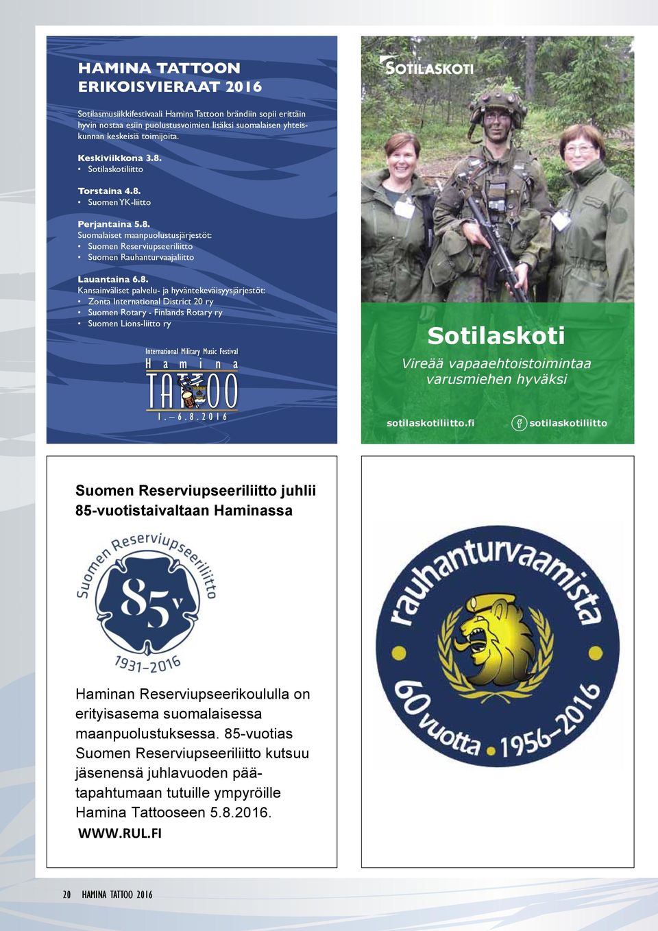 Sotilaskotiliitto Torstaina 4.8.