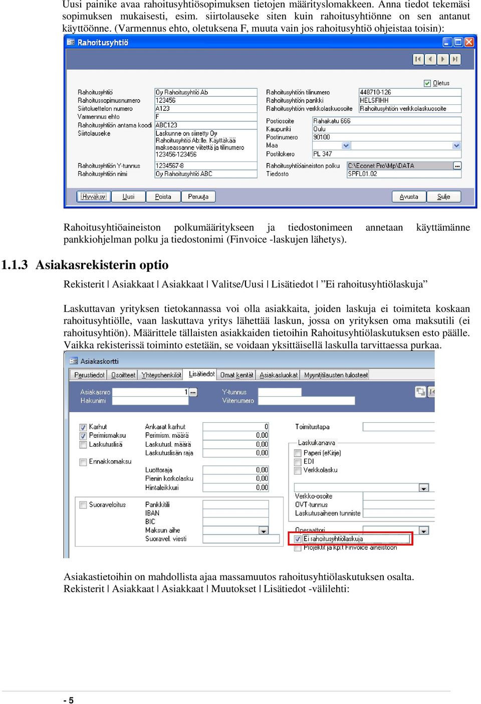 (Finvoice -laskujen lähetys). 1.