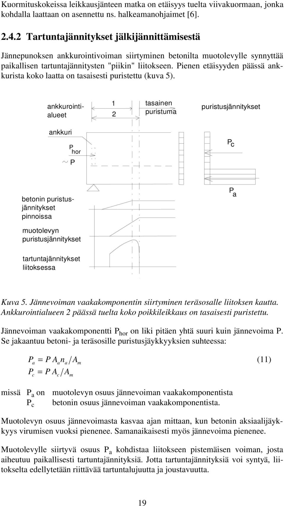 Pienen etäisyyden päässä ankkurista koko laatta on tasaisesti puristettu (kuva 5).
