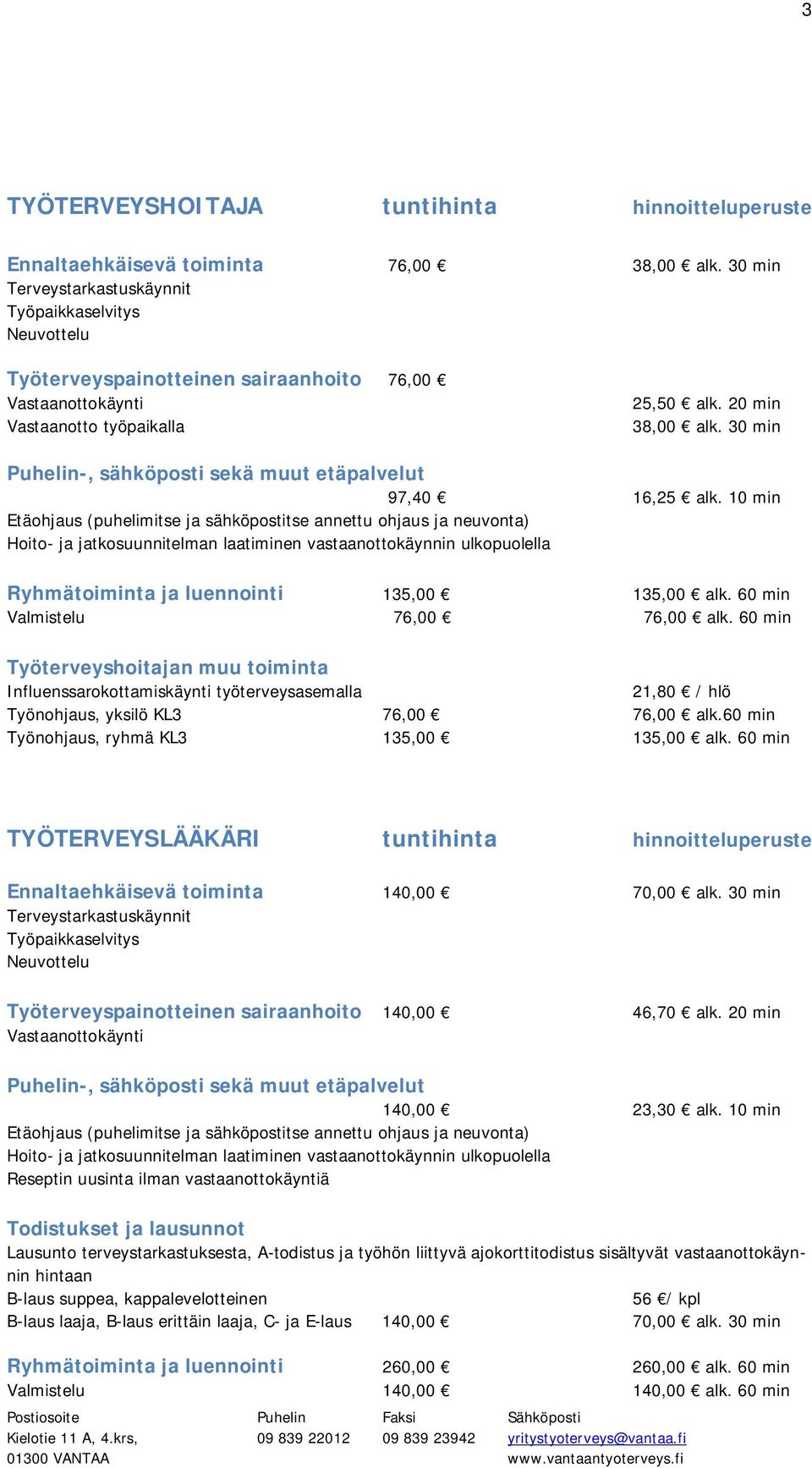 30 min Puhelin-, sähköposti sekä muut etäpalvelut 97,40 16,25 alk.