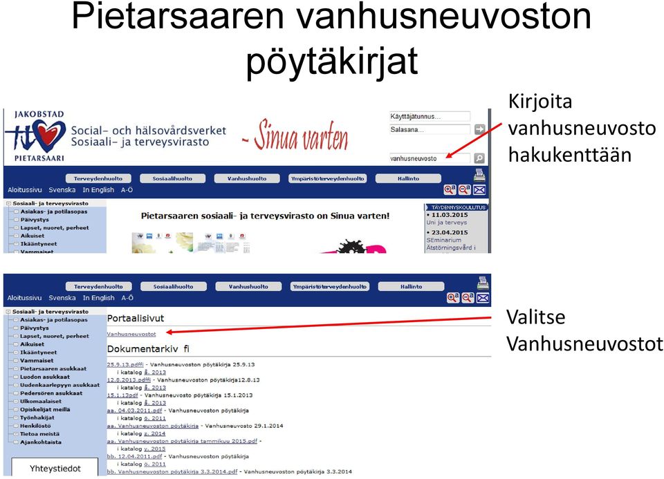 pöytäkirjat Kirjoita