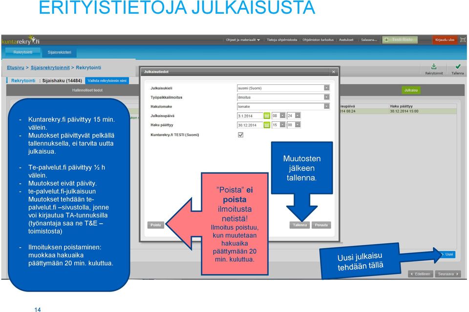 - te-palvelut.fi-julkaisuun Muutokset tehdään tepalvelut.