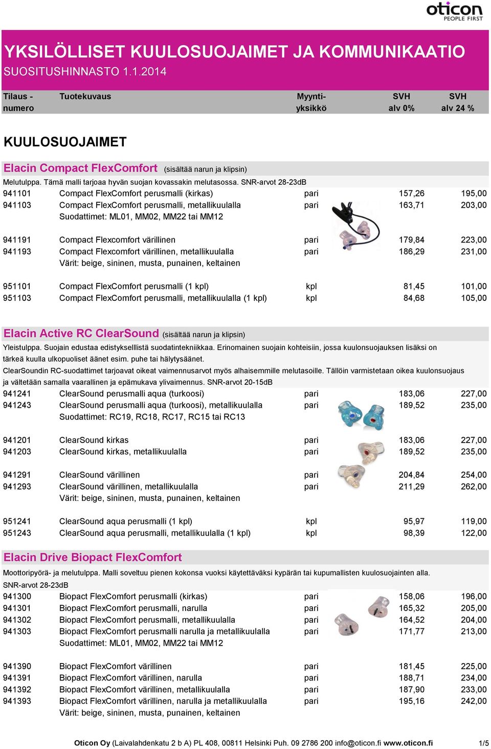 pari 179,84 223,00 941193 Compact Flexcomfort värillinen, metallikuulalla pari 186,29 231,00 951101 Compact FlexComfort perusmalli (1 kpl) kpl 81,45 101,00 951103 Compact FlexComfort perusmalli,