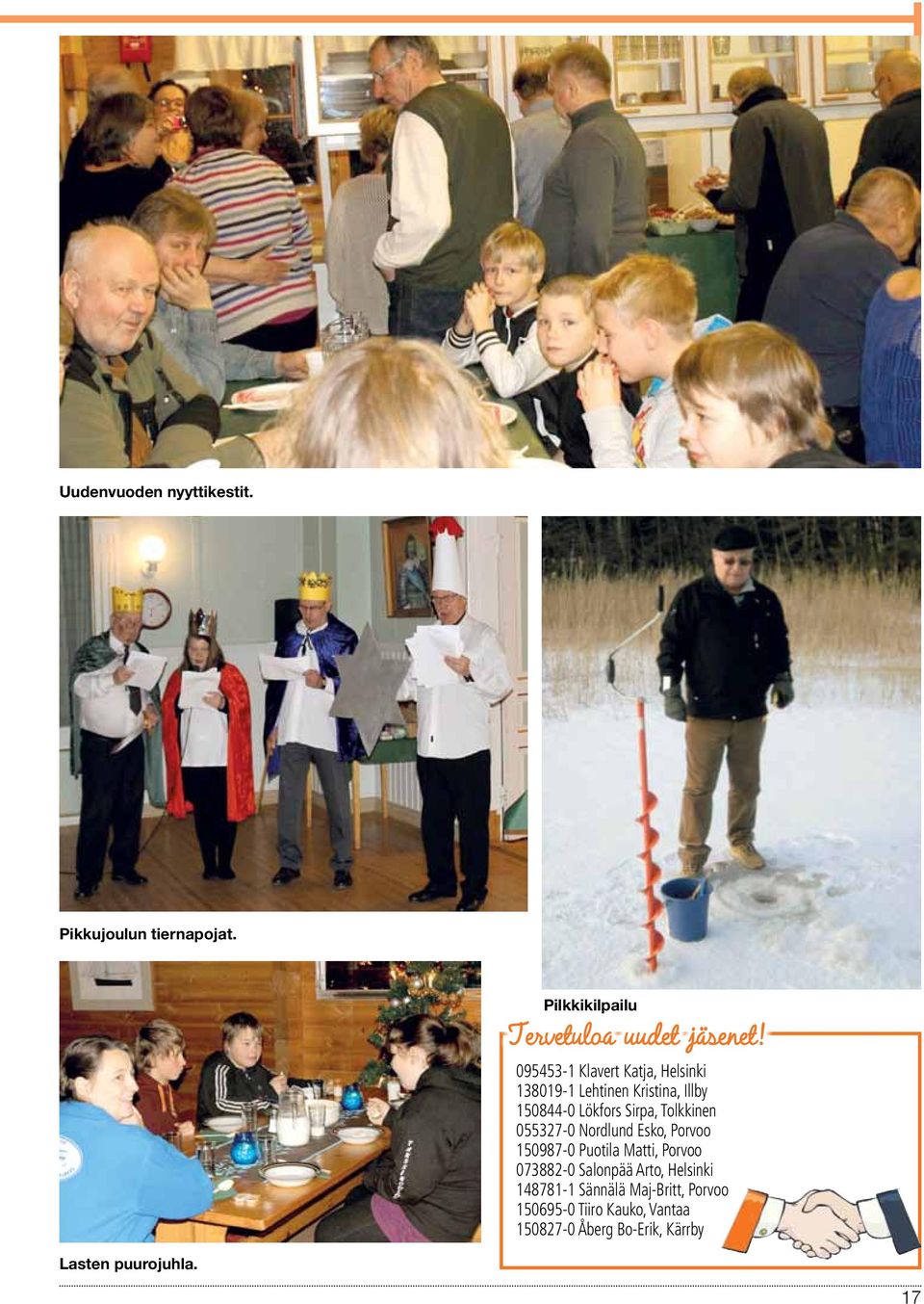 055327-0 Nordlund Esko, Porvoo 150987-0 Puotila Matti, Porvoo 073882-0 Salonpää Arto, Helsinki