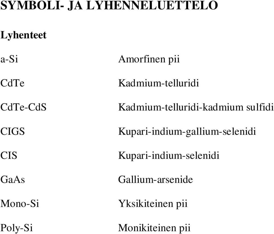 Kadmium-telluridi-kadmium sulfidi Kupari-indium-gallium-selenidi