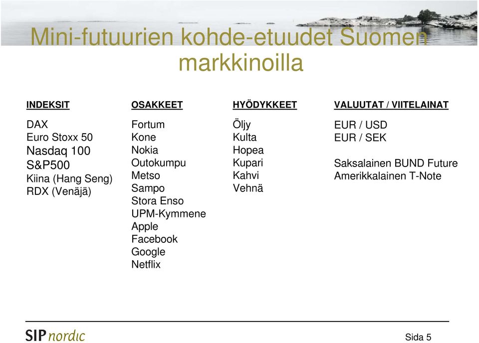 Nokia Outokumpu Metso Sampo Stora Enso UPM-Kymmene Apple Facebook Google Netflix Öljy Kulta