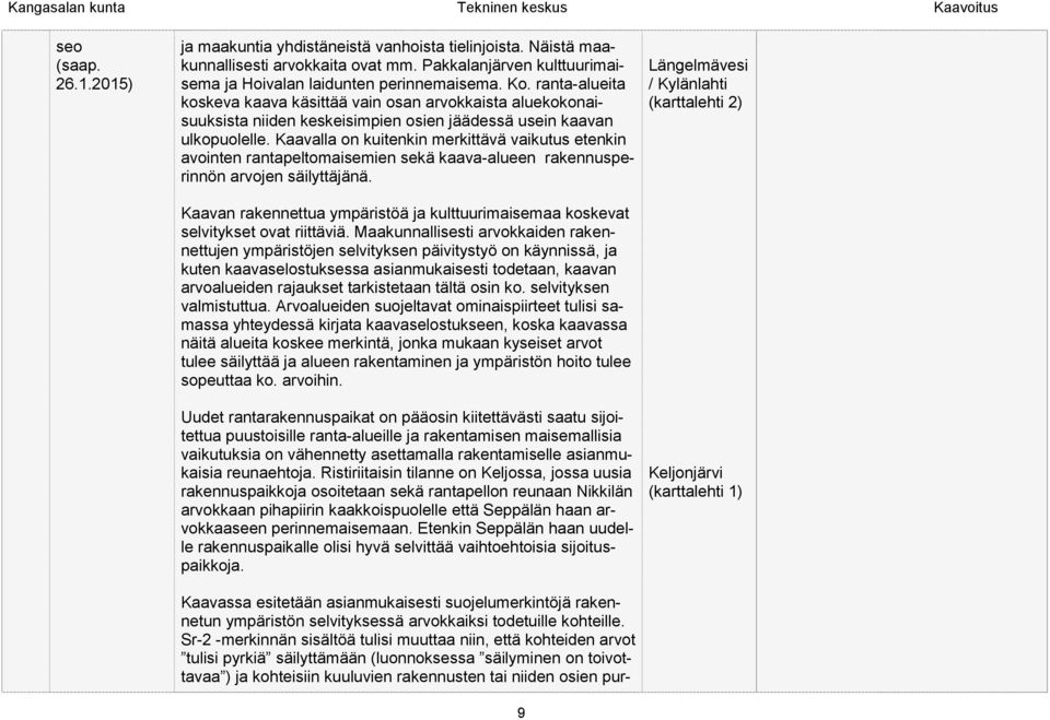Kaavalla on kuitenkin merkittävä vaikutus etenkin avointen rantapeltomaisemien sekä kaava-alueen rakennusperinnön arvojen säilyttäjänä.