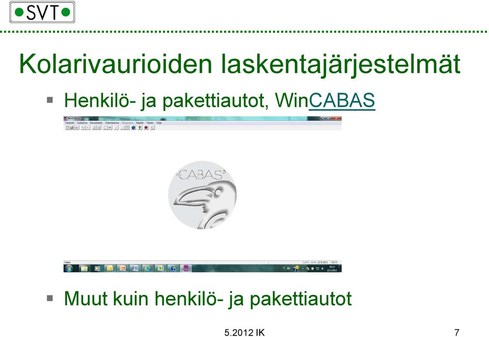 ja pakettiautot, WinCABAS