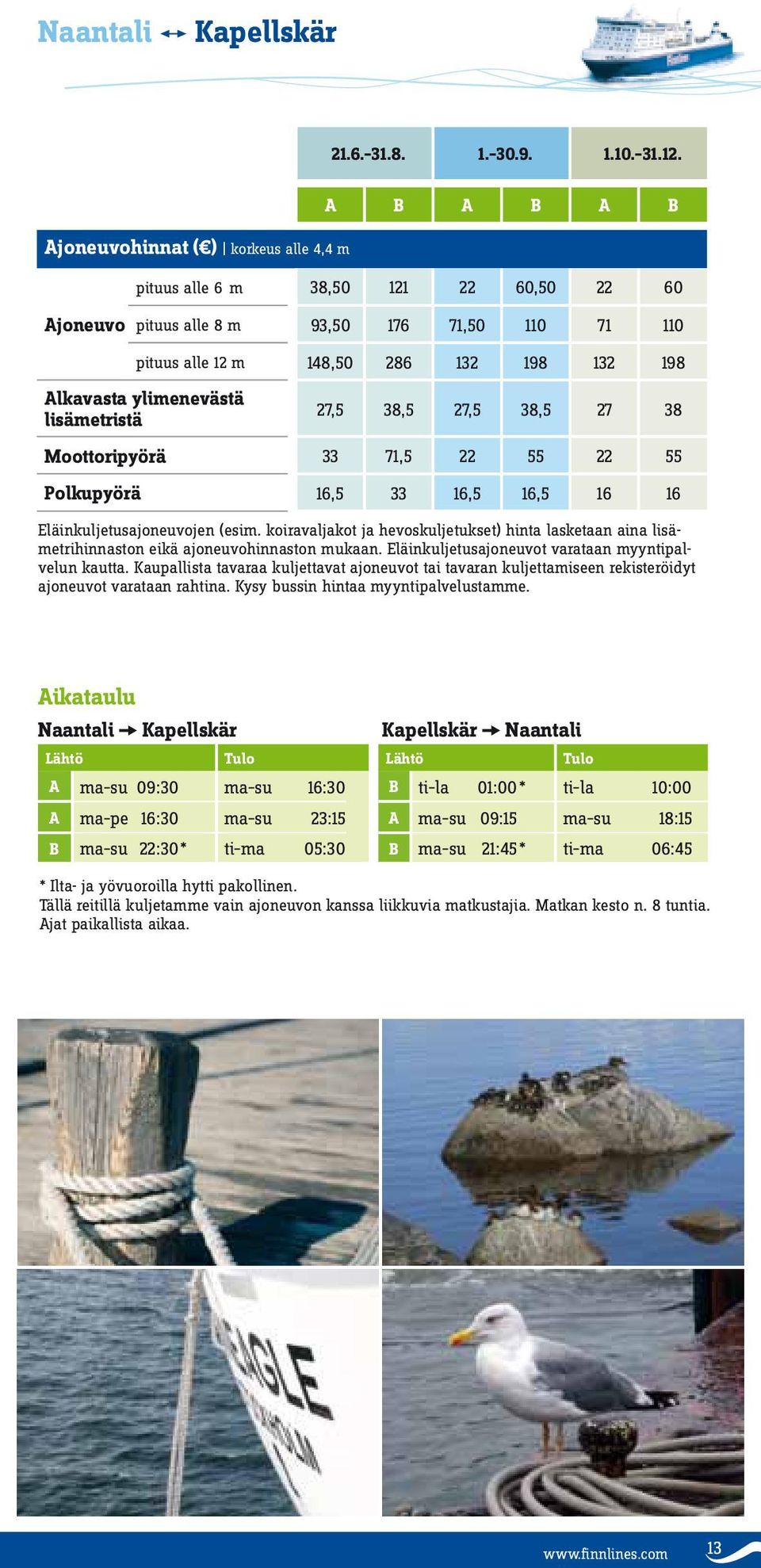 ylimenevästä lisämetristä 27,5 38,5 27,5 38,5 27 38 Moottoripyörä 33 71,5 22 55 22 55 Polkupyörä 16,5 33 16,5 16,5 16 16 Eläinkuljetusajoneuvojen (esim.