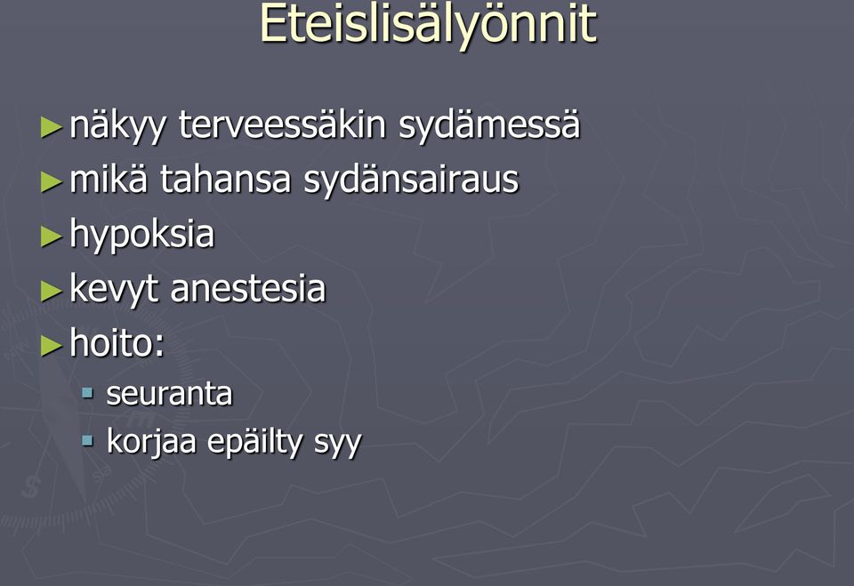 tahansa sydänsairaus hypoksia