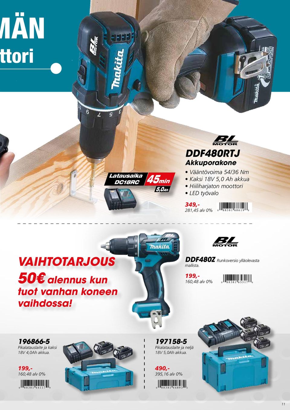 DDF480Z Runkoversio ylläolevasta mallista.