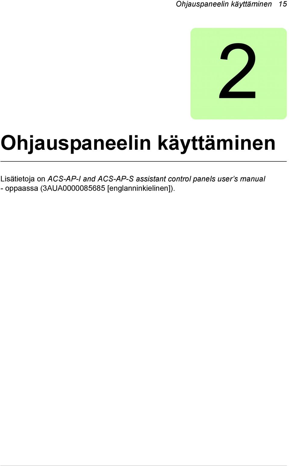 ACS-AP-S assistant control panels user s